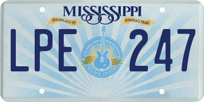 MS license plate LPE247