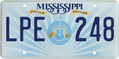 MS license plate LPE248