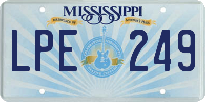 MS license plate LPE249