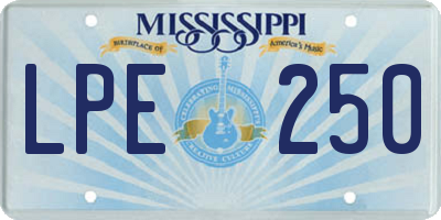 MS license plate LPE250