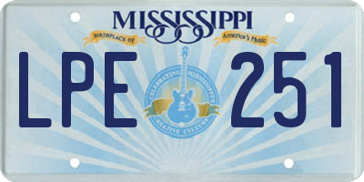 MS license plate LPE251