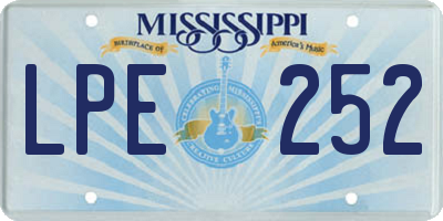 MS license plate LPE252