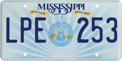 MS license plate LPE253