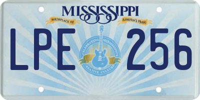 MS license plate LPE256