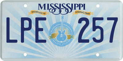 MS license plate LPE257