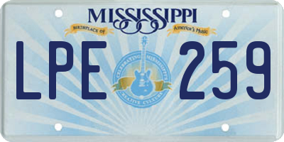 MS license plate LPE259