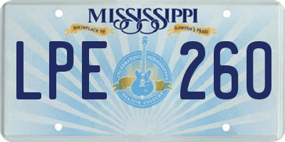 MS license plate LPE260