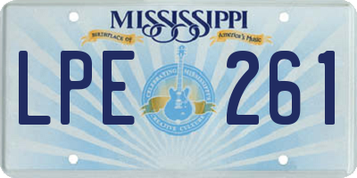 MS license plate LPE261