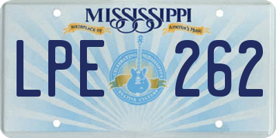 MS license plate LPE262