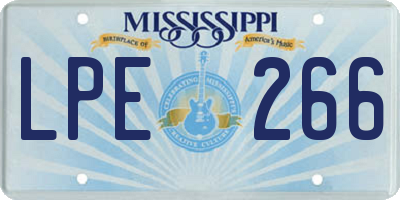 MS license plate LPE266