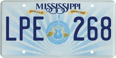 MS license plate LPE268
