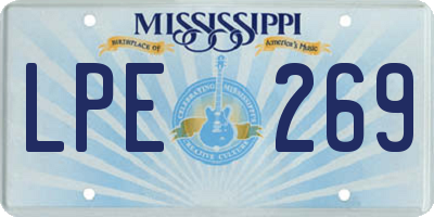 MS license plate LPE269