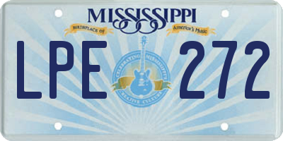 MS license plate LPE272