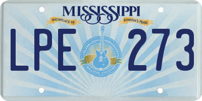 MS license plate LPE273