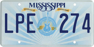 MS license plate LPE274