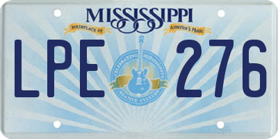 MS license plate LPE276