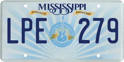 MS license plate LPE279