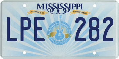 MS license plate LPE282