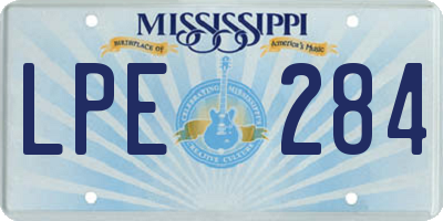 MS license plate LPE284