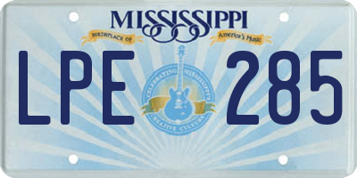 MS license plate LPE285