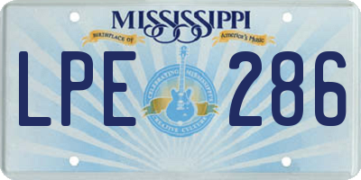 MS license plate LPE286