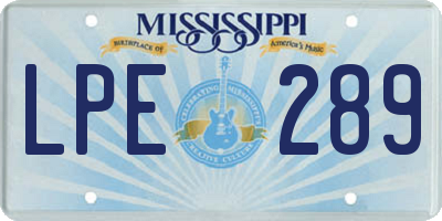 MS license plate LPE289