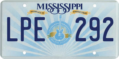 MS license plate LPE292