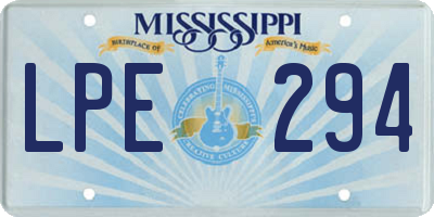 MS license plate LPE294
