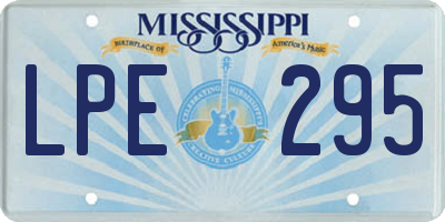 MS license plate LPE295