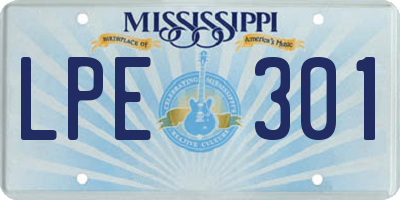 MS license plate LPE301