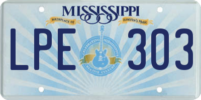 MS license plate LPE303