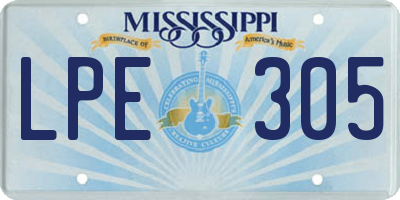 MS license plate LPE305