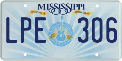 MS license plate LPE306
