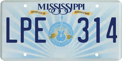 MS license plate LPE314