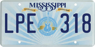 MS license plate LPE318