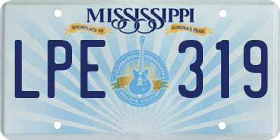 MS license plate LPE319