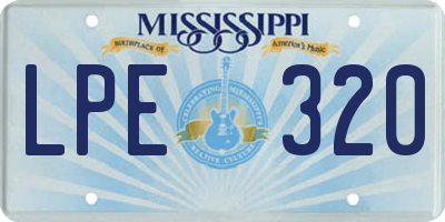 MS license plate LPE320
