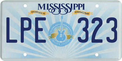 MS license plate LPE323