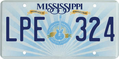 MS license plate LPE324