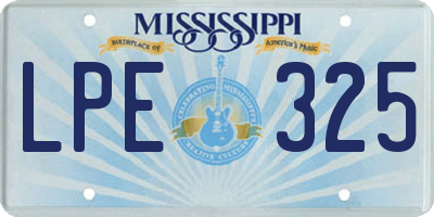 MS license plate LPE325