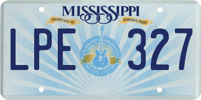 MS license plate LPE327