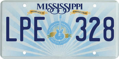 MS license plate LPE328