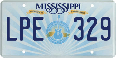 MS license plate LPE329