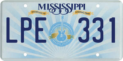 MS license plate LPE331