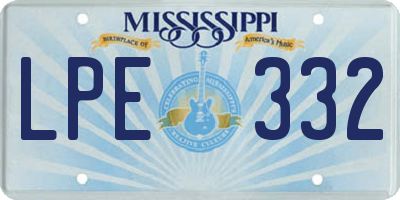 MS license plate LPE332