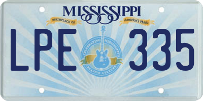 MS license plate LPE335