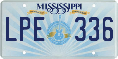 MS license plate LPE336
