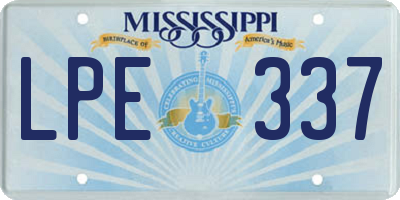 MS license plate LPE337