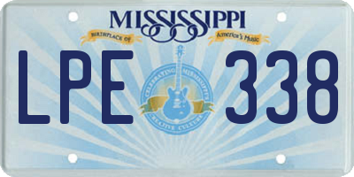 MS license plate LPE338