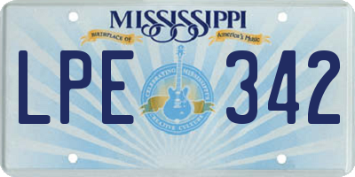 MS license plate LPE342